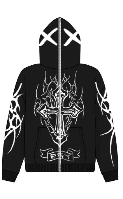 Cross FullZip Hoodie – Cryforhelpclothing